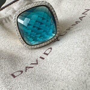 David Yurman Teal Gemstone Silver Ring